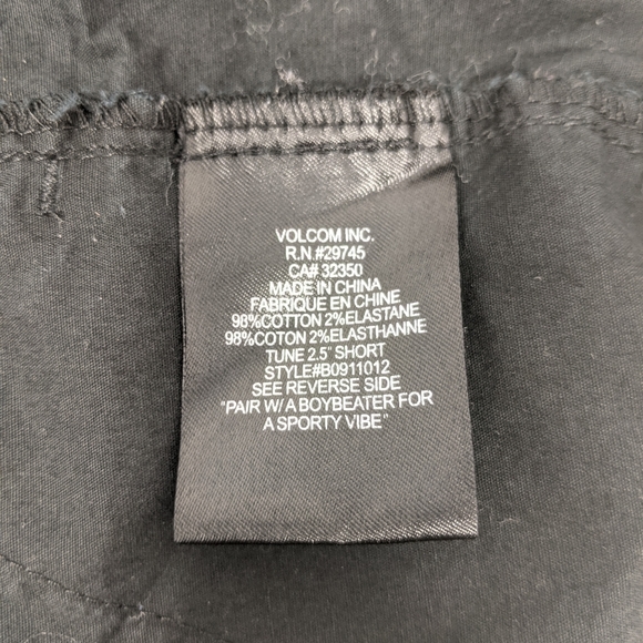 Volcom Stone Black Chino Shorts - Picture 7 of 7